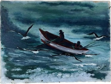 David Keiser Oil on Canvas titled The Sea Gulls