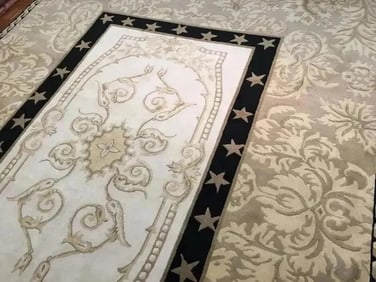 A handwoven Tibetan Contemporary wool rug