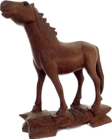 Old Hand carved Wooden Horse statue