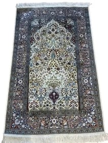 A Silk Indian Kashmiri rug
