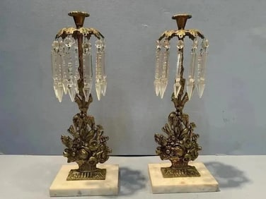 A Pair of Gerondale Candelabra Set with Prizms