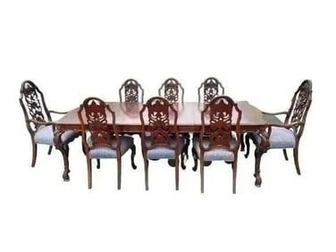 Antique dinning room set of 8 mahogany chairs & a table