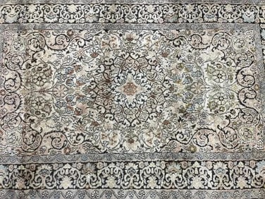 Indian Handwoven Qum kashmiri silk rug