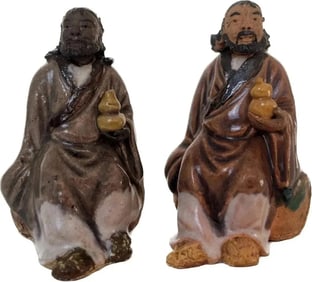 Set of Chinese glazed Male pottery Figurines