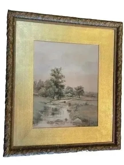 Della Garretson (1859 - 1940) Watercolor landscape painting (1 of 15)