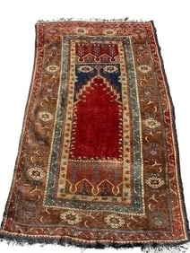 Antique Turkish LADIK prayer rug , Central Anatolia