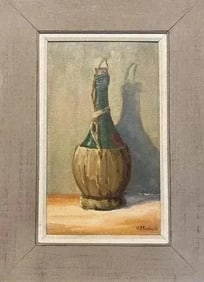 M Murdock Oil on board still life painting