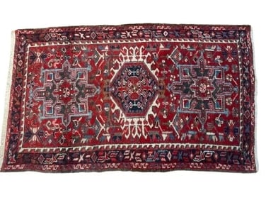 A vintage Persian Karajeh Scatter Rug