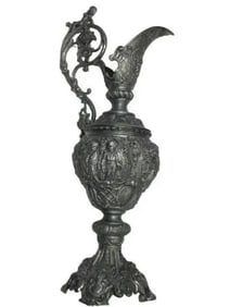 Antique French Renaissance Revival Figural Ewer Urn