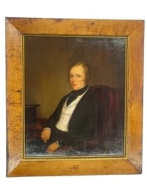 18th Century signed oil on canvas portrait of a Gentlemen