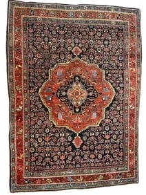 Antique Persian Bijar scatter size rug