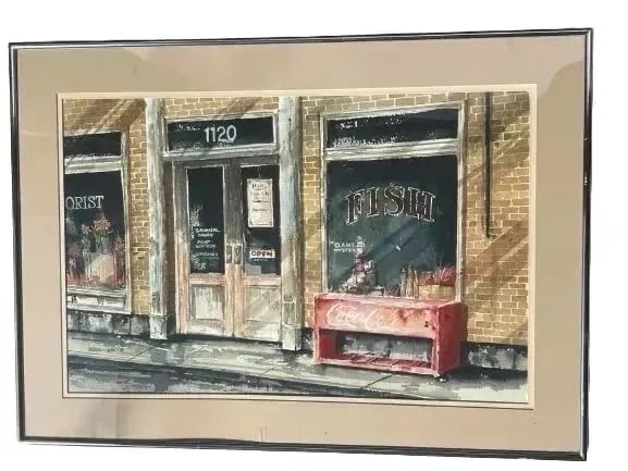 WARREN SIN store front watercolor painting (1 of 15)