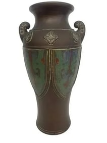 An Old decorative Japanese shield Pottery Vase