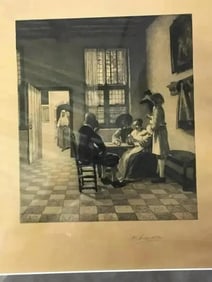 Petrus Johannes Arendzen (1846-1932) pencil signed etching