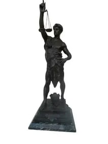 EMILE LOUIS PICAULT (1833-1915) Gloira Justicia bronze statue