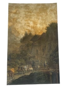 Antique European art work on paper