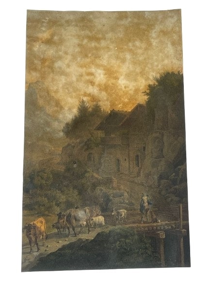 Antique European art work on paper (1 of 10)