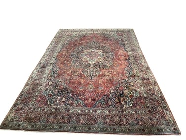 Antique Persian Sarouk Qazvin room size rug