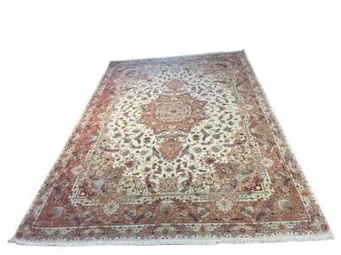A genuine Persian Tabriz wool & silk room size rug