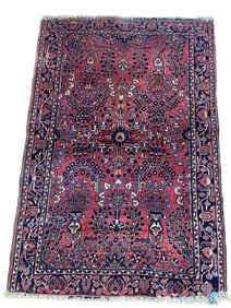 Antique Persian Sarouk hand woven scatter rug