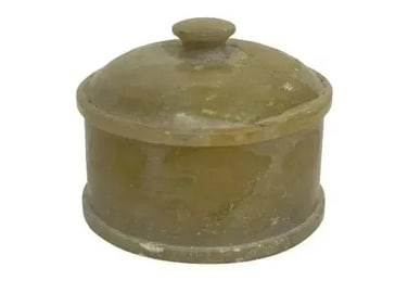 Small Chinese Round Jade trinket box with cover