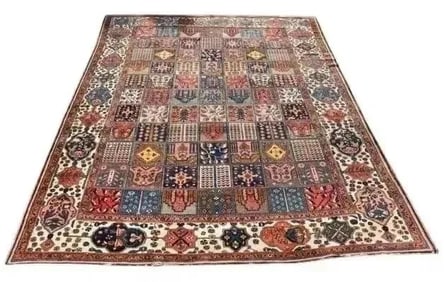 Antique Persian Bakhtiari Handwoven room size rug