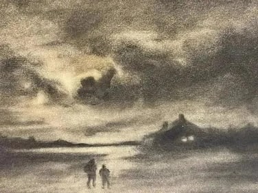 Olga Backman Charcoal drawing on paper