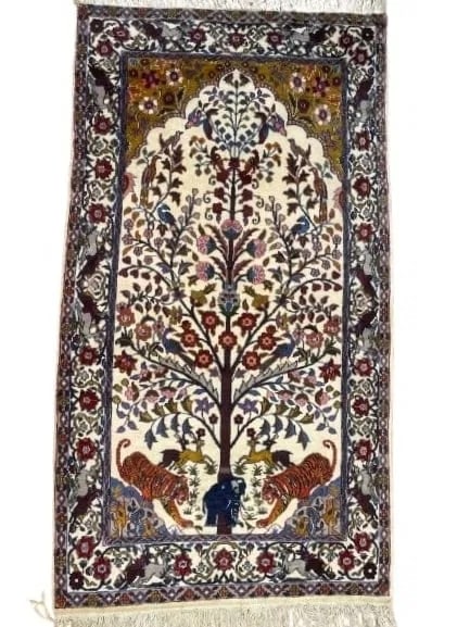 A Pakistan Tabriz TREE OF LIFE meditation handwoven rug (1 of 13)
