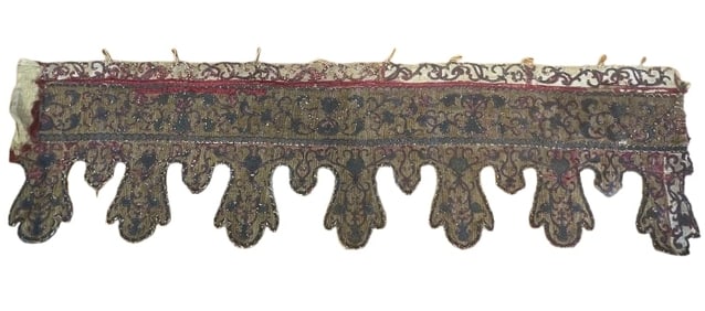 Antique French 18th Century embroidered Canopy top bed surround
