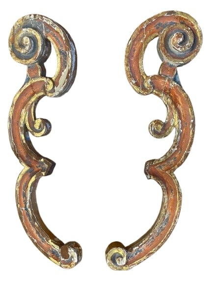 Antique French large hand carved wood brackets (1 of 17)