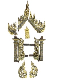 Antique Fragments of a Burmese Temple panel