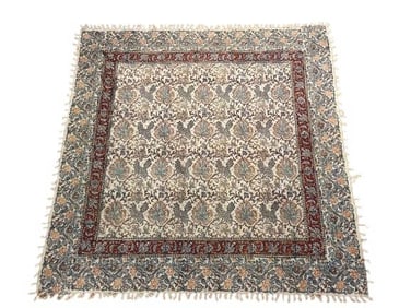 A Persian Isfahan Tablecloth Ghalamkar Hand Printed table cover