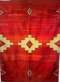 An old Transitional wool Serape Mexican Navajo large blanket