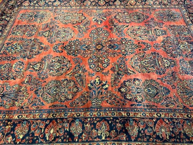 Antique Persian Sarouk room size rug