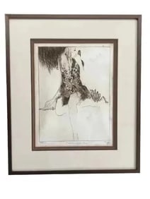 A drypoint etching by an unknown artist