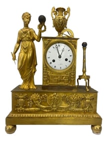 Antique French Empire Ormolu gilt bronze Mantel Clock