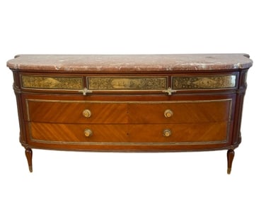 A Louis XVI style bronze mounted mahogany Commode after Jean Francois Leleu