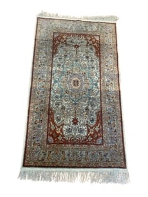 A Turkish Pure SILK hand woven rug