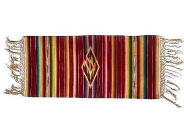 Old Saltillo Serape handwoven textile blanket