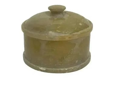 Small Chinese Round Jade trinket box with cover