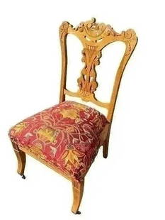 Antique Suzani upholstered chair: Antique hand sewn Suzani embroidered needlework upholstered chair. Measures 20 inches wide x 18 inches deep x 37 inches tall x 16 inches seat height.
