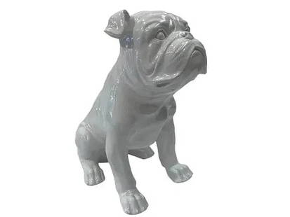 An English Bulldog statue life size 18 inches tall: An English Bulldog statue life size Standing almost 18 inches tall. A charming and decorative British Bulldog made of Resin type composite material.