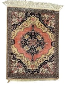 Antique Persian Silk Qum Sarouk rug