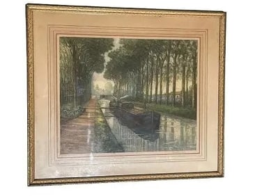 Antique large etching pencil signed by Francote