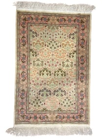 A pure Silk Turkish Hereke signed handwoven rug