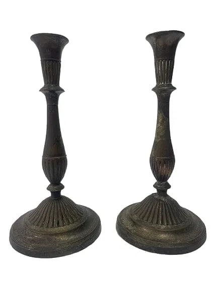 Pair of plated Candlestick candle holders 11 inches tall (1 of 11)
