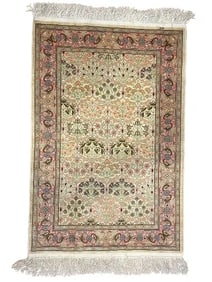 A pure Silk Turkish Hereke signed handwoven rug