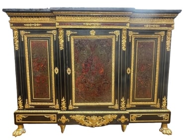 A NAPOLEON III ormolu mounted cut brass BOULLE marquetry cabinet by MATHIEU BEFORT aka BEFORT JEUNE