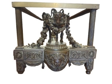Antique rare French Solid bronze coffee table with a marble top