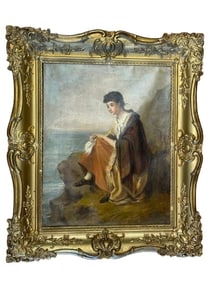 Antique English Scottish oil on Canvas signed J. Myles facd ?